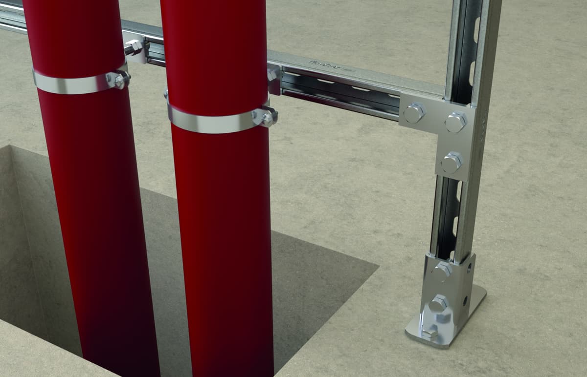 Трубный хомут Fischer FRSN TRIPLE 100-105 мм с тройной соединительной гайкой, M8/M10/ 1/2" сталь
