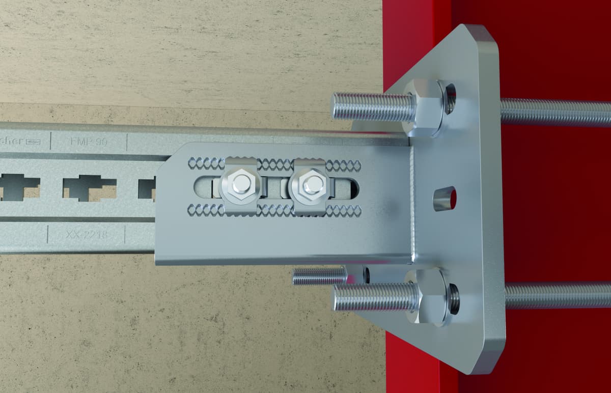Седельный фланец Fischer FMSF 90S 100-160 мм, горячеоцинкованная сталь