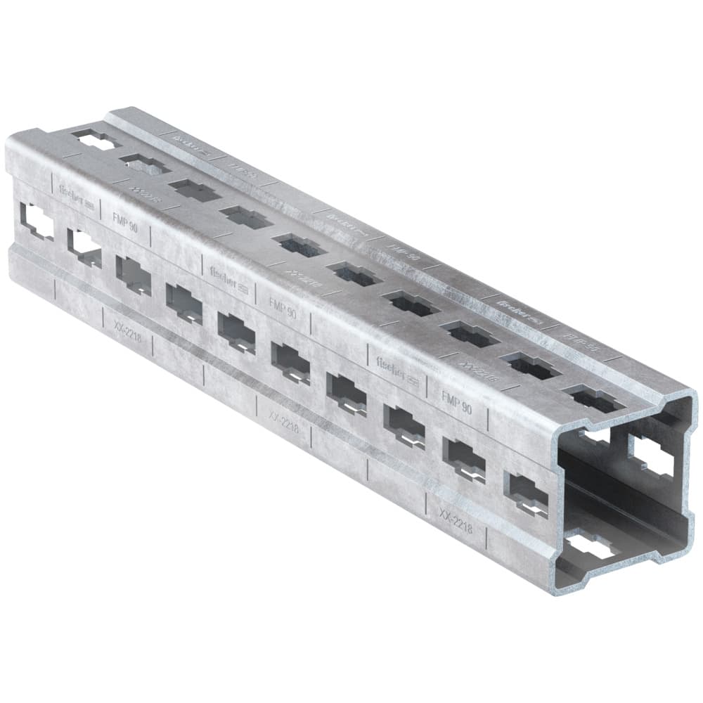 Монтажный профиль для тяжелых нагрузок Fischer FMP 90/4-3000 мм, горячеоцинкованная сталь