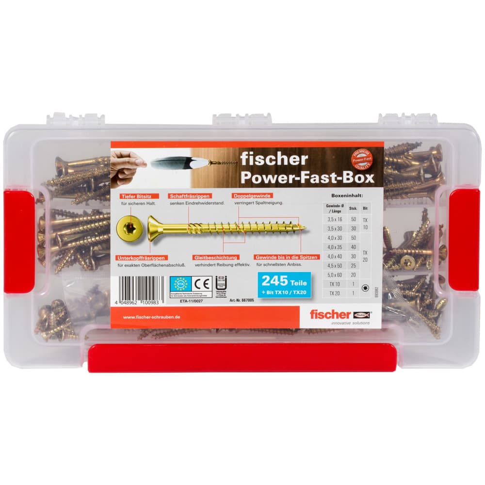 FAB FPF-ST YZ Набор шурупов TORX по дереву D3.5-5.1 жц. сталь