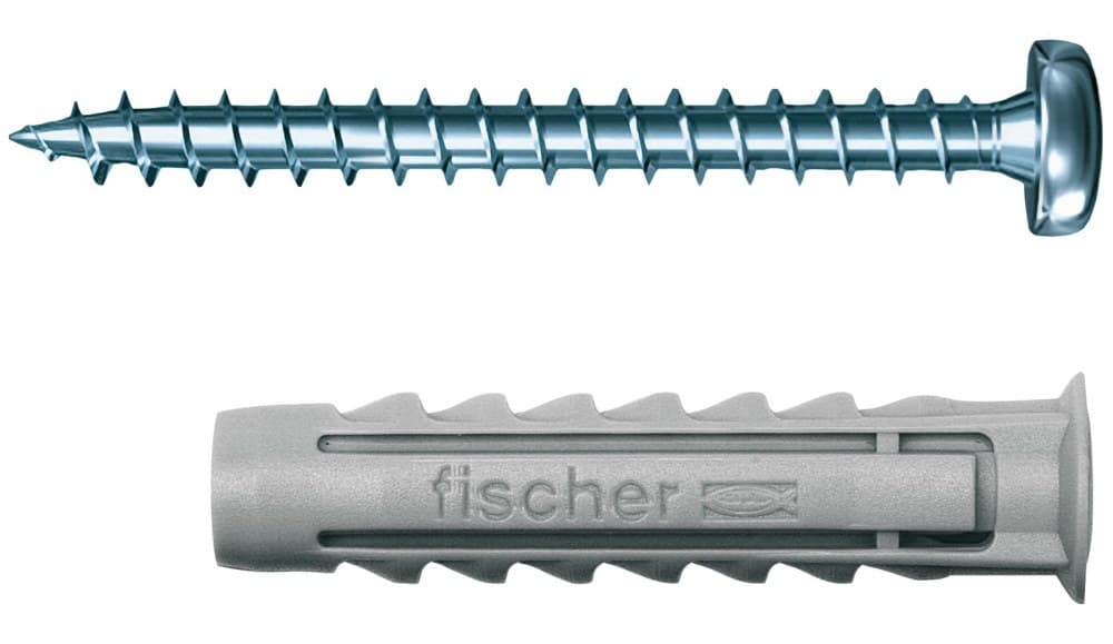 Распорный нейлоновый дюбель Fischer SX-S 6х30 PH TX с кромкой (дюбель + шуруп)