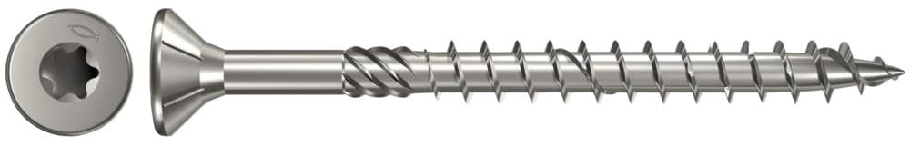 Шуруп с потайной головкой, Fischer FPF-ST A4P 4,5х70 мм, неполная резьба, шлиц TX, нержавеющая сталь А4