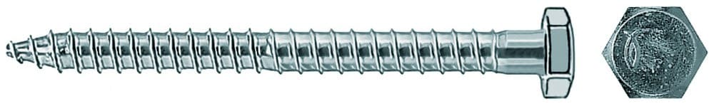 Шуруп с шестигранной головой под гаечный ключ Fischer 7х85, нержавеющая сталь A4