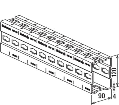 Монтажный профиль для тяжелых нагрузок Fischer FMP 120/4-3000 мм, горячеоцинкованная сталь