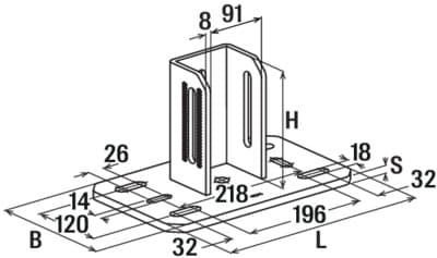 Седельный фланец Fischer FMSF 90M 180-240 мм, горячеоцинкованная сталь