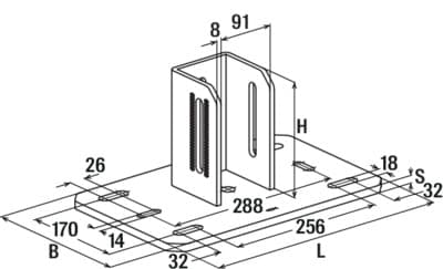 Седельный фланец Fischer FMSF 120L 240-300 мм, горячеоцинкованная сталь