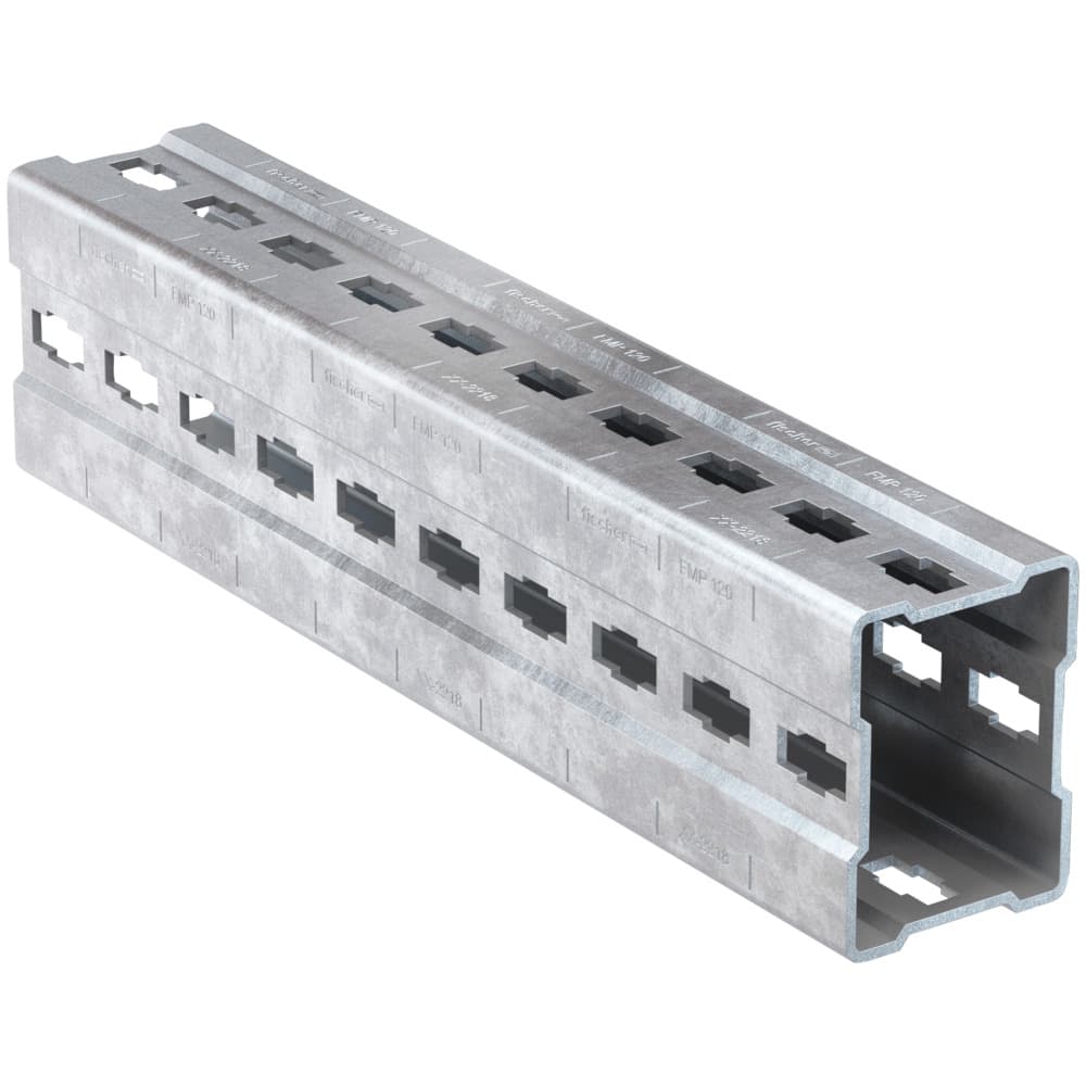 Монтажный профиль для тяжелых нагрузок Fischer FMP 120/4-3000 мм, горячеоцинкованная сталь