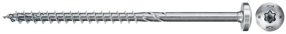 Шуруп Fischer Power-Fast FPF II PTP 6,0x100 BC 25 c полусферической головкой и шлицем TX, оцинкованная сталь (400 шт)