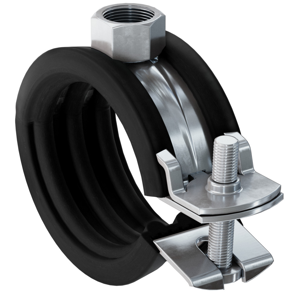 Трубный хомут с гайкой FGRS Plus 3/4" (25-30 мм) M8, оцинкованная сталь