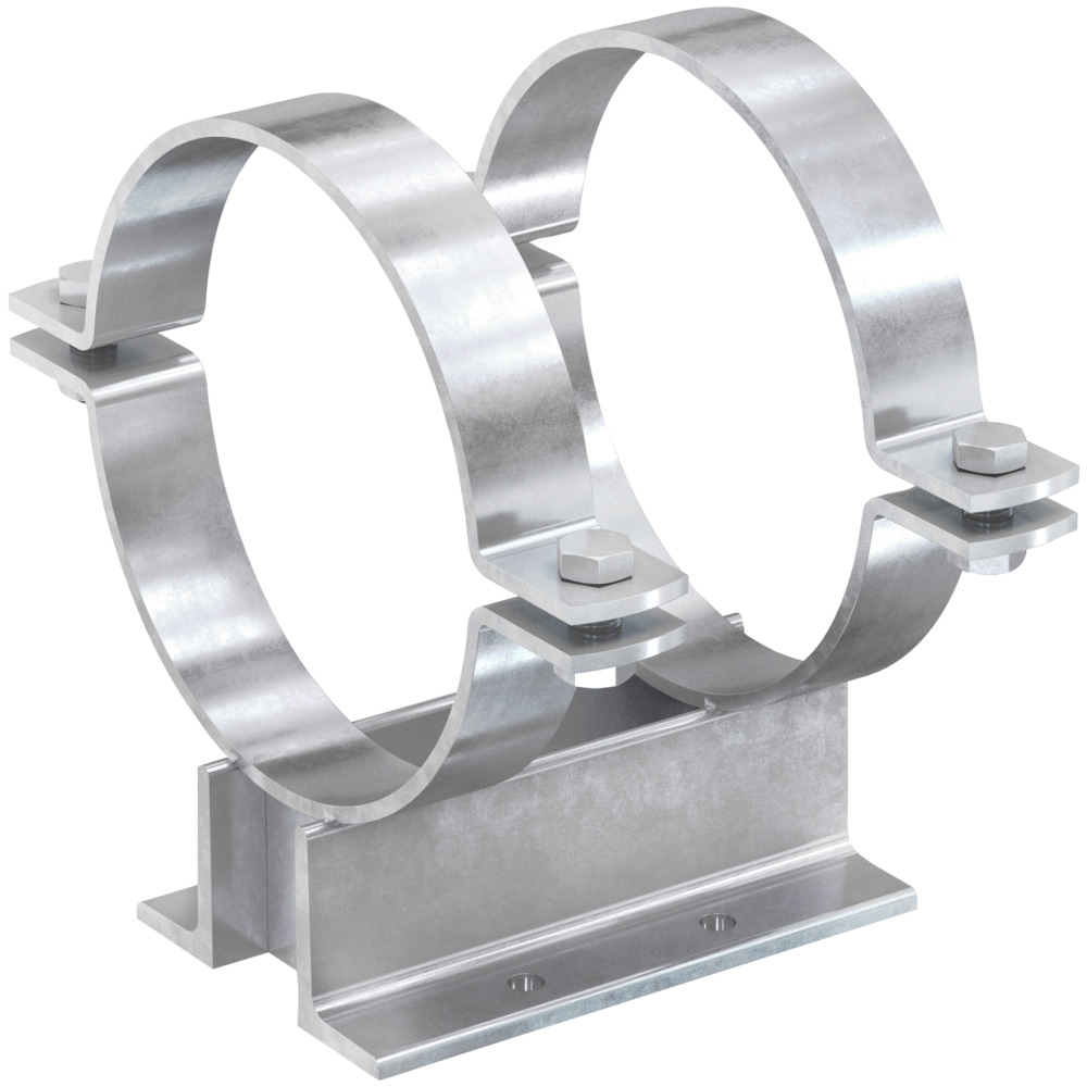 Неподвижная опора Fischer FMPS 400 2/2-110 для крепления трубопроводов, горячеоцинкованная сталь