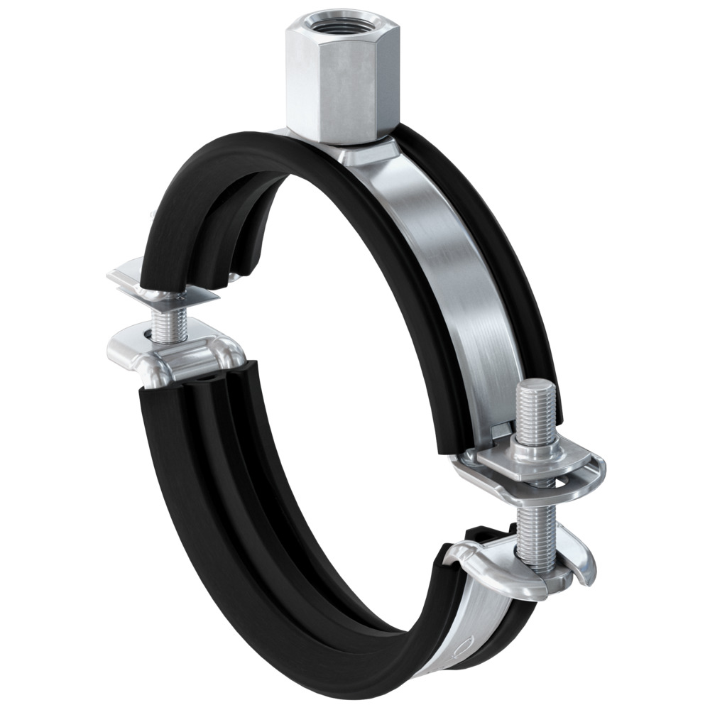 Трубный хомут универсальный Fischer FRS-L 1 1/2" (46-52 мм) с комбинированной гайкой, M8/M10 сталь