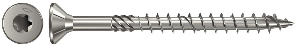 Шуруп с потайной головкой, Fischer FPF-ST A4P 4,5х70 мм, неполная резьба, шлиц TX, нержавеющая сталь А4