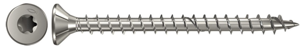 Шуруп с потайной головкой, Fischer FPF-ST A4F 3,0х30 мм, полная резьба, шлиц TX, нержавеющая сталь А4