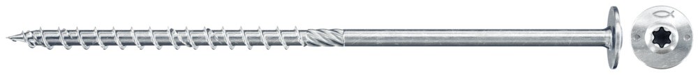 Шуруп конструкционный Fischer Power-Fast FPF-WT 10,0x100 мм ZPP 50 с тарельчатой головкой и шлицем TX, оцинкованная сталь