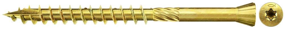 Шуруп Fischer FTF-ST YZP 3,5х35 мм, для напольных покрытий, шлиц ТХ, жц. сталь