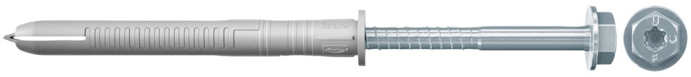 Фасадный дюбель Fischer FUR-SS 10х100 с гальванически оцинкованным шурупом с шестигранной головкой и прессшайбой