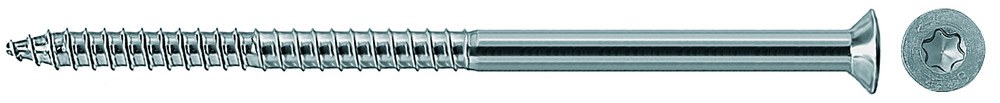 Шуруп Fischer T 10х140 с потайной головой, неполной резьбой и шлицем TORX, оцинкованная сталь