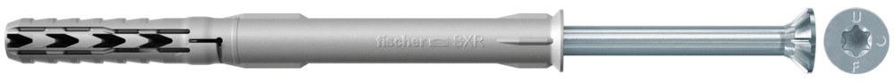 Фасадный дюбель с шурупом Fischer SXR-T 8х60 с гальванически оцинкованным шурупом с потайной головкой