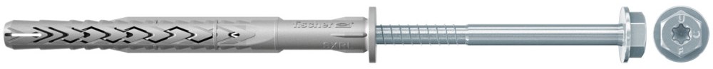 Фасадный дюбель Fischer SXRL-FUS10х180 с шурупом из оцинкованной стали