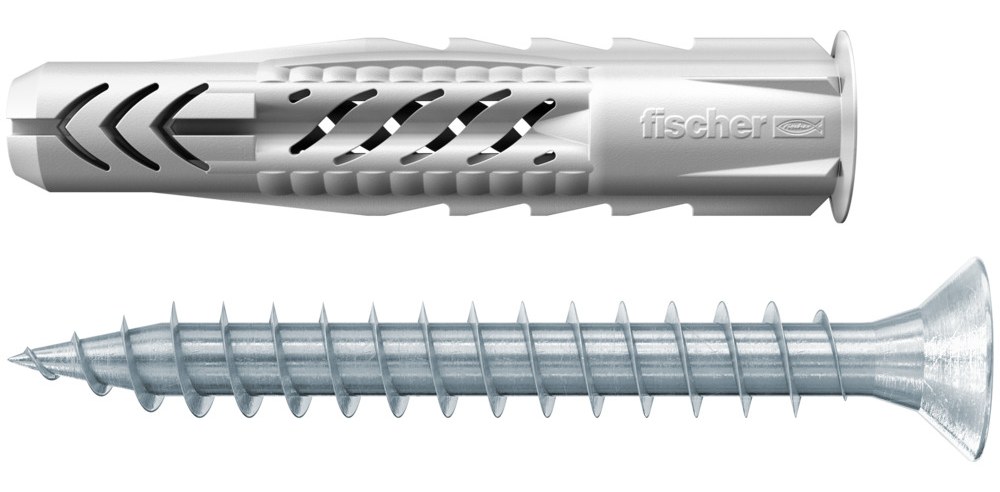 Универсальный нейлоновый дюбель Fischer UX R S 6х35 с кромкой (дюбель + шуруп)