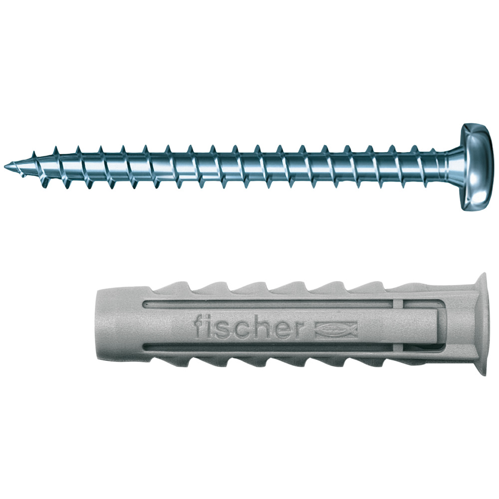 Распорный нейлоновый дюбель Fischer SX-S 6х30 PH TX с кромкой (дюбель + шуруп) 545839